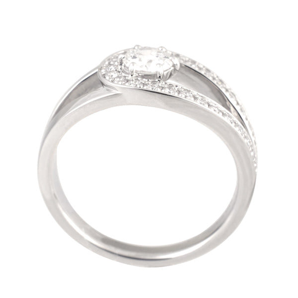 ダイヤモンド プラチナリング(計0.3カラット/Dカラー/SI2UP/3EX(H&C)/取り巻き/4月誕生石/グレーディングレポート付き)《JRGD1184》