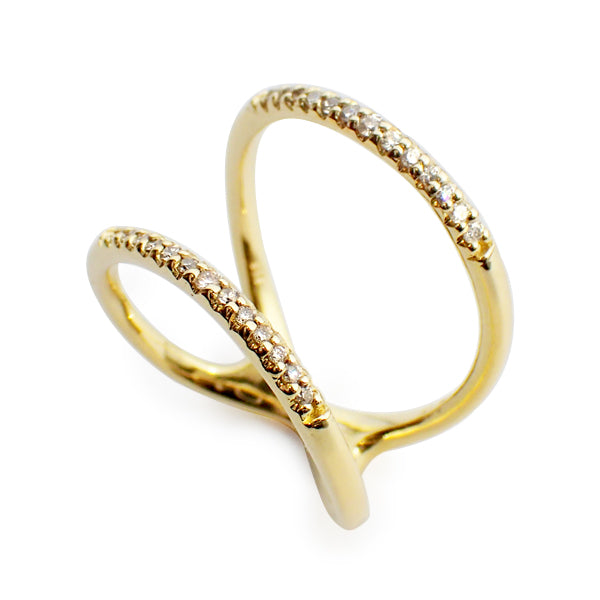 ダイヤモンド K18リング(計0.15カラット/ハーフエタニティ/4月誕生石)《WRGD2982》