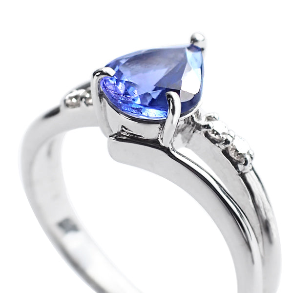 タンザナイト/ダイヤモンド K18リング(ペアシェイプ/12月誕生石)《WRGN3033》