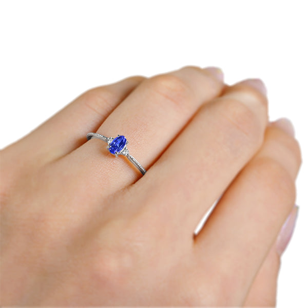 ブルーサファイア/ダイヤモンド K18リング(クレサンベール/ミル打ち/アンティーク風/9月誕生石)《BRGS7620》