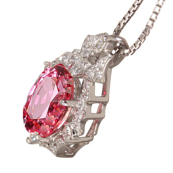 パパラチアサファイア/ダイヤモンド プラチナネックレス(クレサンベール/35周年/9月誕生石)《BPDP6931》