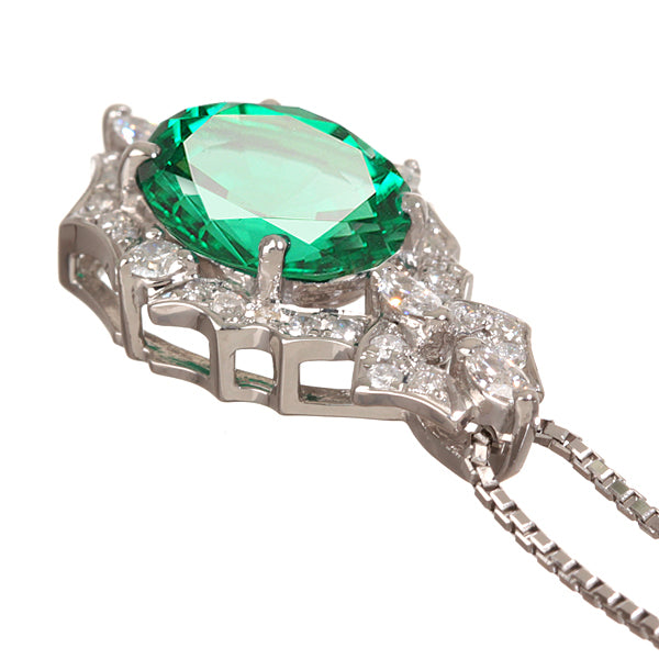 エメラルド/ダイヤモンド プラチナネックレス(クレサンベール/35周年/5月誕生石)《BPDE6931》
