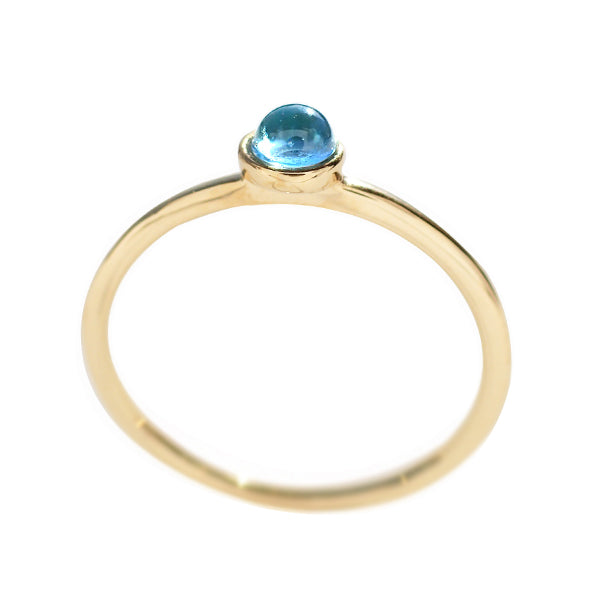 ブルートパーズ K18リング(パレット/カボションカット/フクリン/11月誕生石)《WRGN3028》