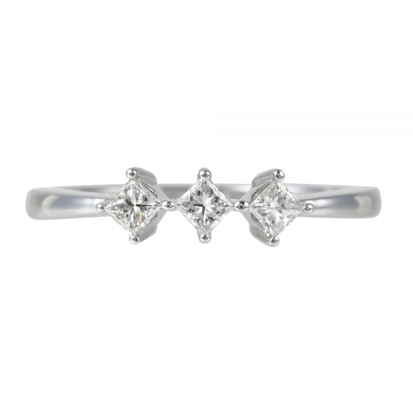 ダイヤモンド プラチナリング(計0.23カラット/プリンセス/4月誕生石)《JRGD1596》