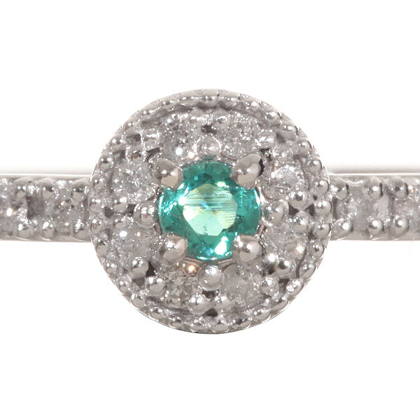 トルマリン/ダイヤモンド K18リング(ネオンブルー/取り巻き/10月誕生石)《WRGN3005》