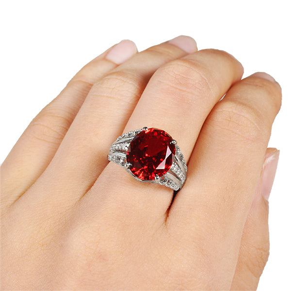 ルビー/ダイヤモンド プラチナリング(クレサンベール/オーバル/ミル打ち/7月誕生石)《WRGR2694》