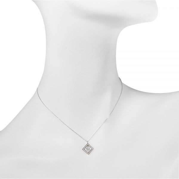 ダイヤモンド K18ネックレス(0.2カラット/一粒/4月誕生石/グレーディングレポート付き)《WPDD3255》