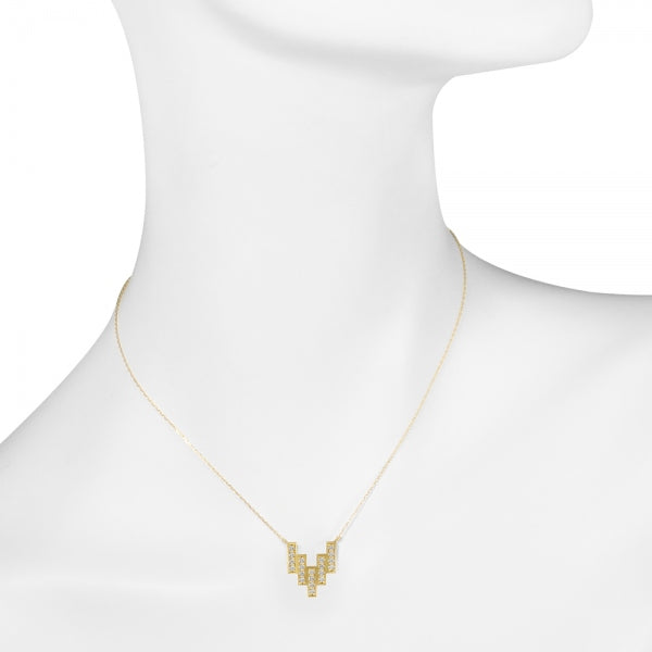 ダイヤモンド K18ネックレス(計0.48カラット/タイル/4月誕生石)《WPDD3253》