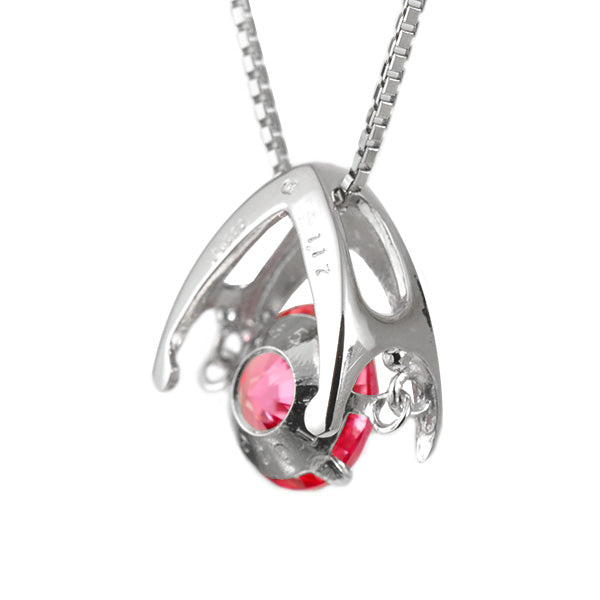 ルビー プラチナネックレス(クレサンベール/ダンシングストーン/7月誕生石)《WPDR2713》