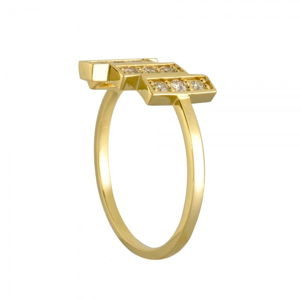 ダイヤモンド K18リング(計0.3カラット/タイル/4月誕生石)