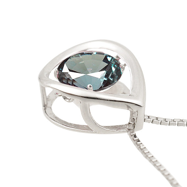 アレキサンドライト プラチナネックレス(クレサンベール/ダンシングストーン/雫モチーフ/6月誕生石)《WPDA2714》