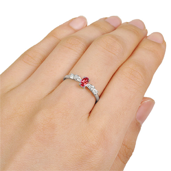 パパラチアサファイア/ダイヤモンド K18リング(クレサンベール/オーバル/リボンモチーフ/9月誕生石)《BRGP7625》