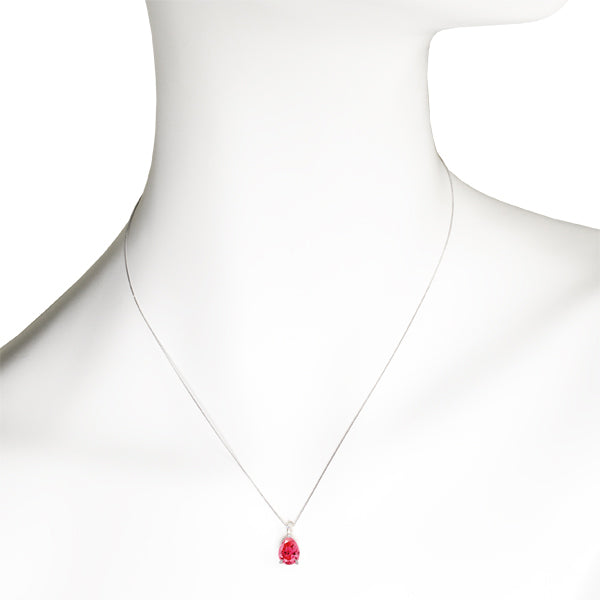 パパラチアサファイア/ダイヤモンド プラチナネックレス(クレサンベール/ペアシェイプ/9月誕生石)《WPDP3093》