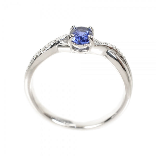 ブルーサファイア/ダイヤモンド K18リング(クレサンベール/オーバル/クロスモチーフ/9月誕生石)《BRGS2653》