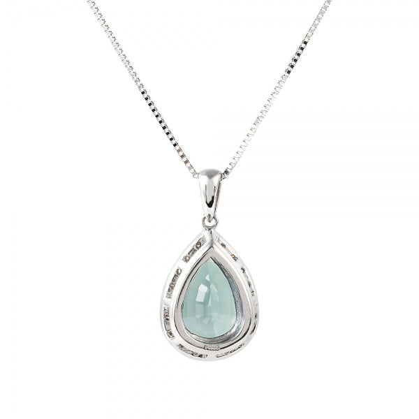 アレキサンドライト/ダイヤモンド プラチナネックレス(クレサンベール/ペアシェイプ/取り巻き/6月誕生石)《WPDA4102》