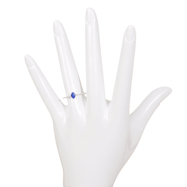 ブルーサファイア/ダイヤモンド K18リング(クレサンベール/ミル打ち/アンティーク風/9月誕生石)《BRGS7620》