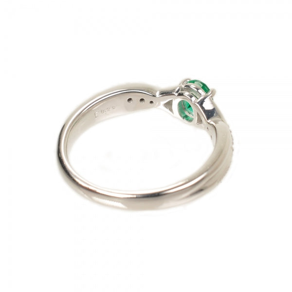 エメラルド/ダイヤモンド K18リング(クレサンベール/オーバル/クロスモチーフ/5月誕生石)《BRGE2653》