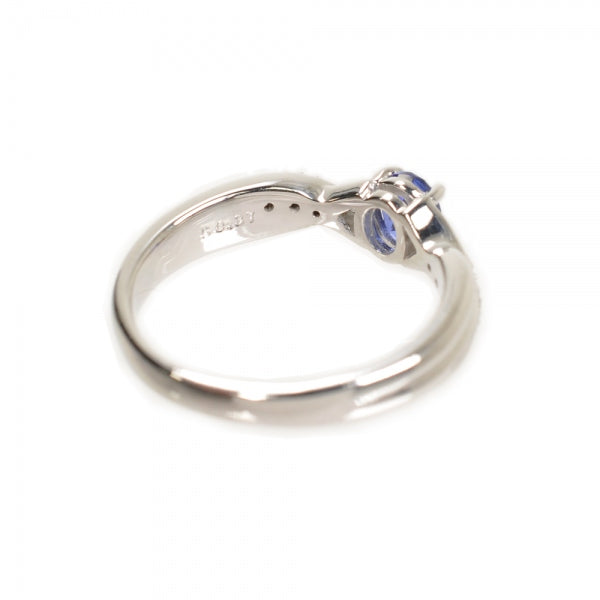 ブルーサファイア/ダイヤモンド K18リング(クレサンベール/オーバル/クロスモチーフ/9月誕生石)《BRGS2653》