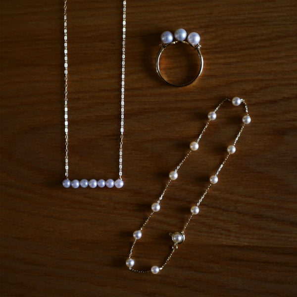 パール/ダイヤモンド K18リング(淡水真珠/ベビーパール/6月誕生石)《WRGQ2974》