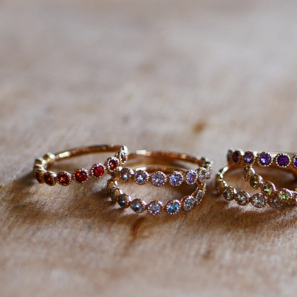 アメシスト K18リング(ハーフエタニティ/2月誕生石)《WRGN2103》