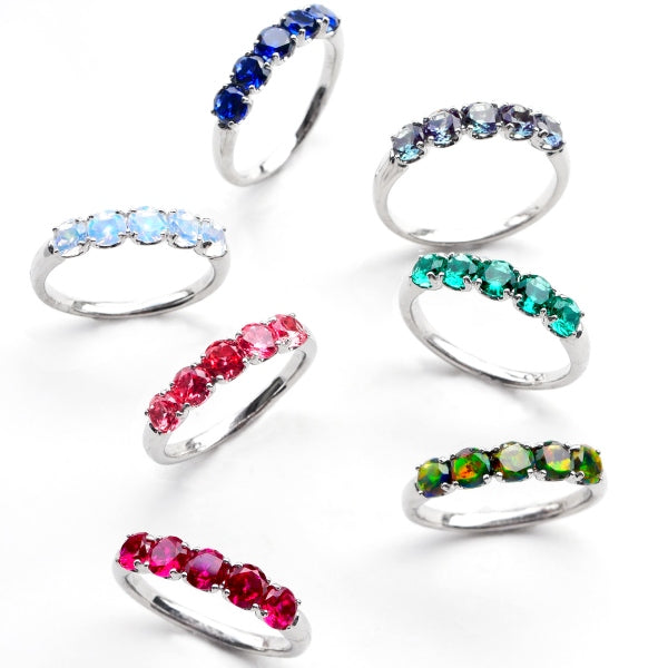 ブルーサファイア プラチナリング(クレサンベール/ハーフエタニティ/9月誕生石)《WRGS3104》