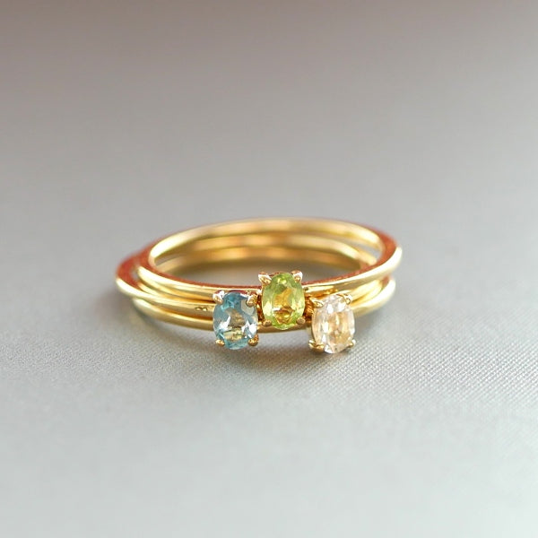 アクアマリン K18リング(パレット/オーバル/ライン/3月誕生石)《WRGN3018》