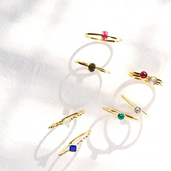 タンザナイト K18リング(パレット/カボションカット/フクリン/12月誕生石)《WRGN3029》