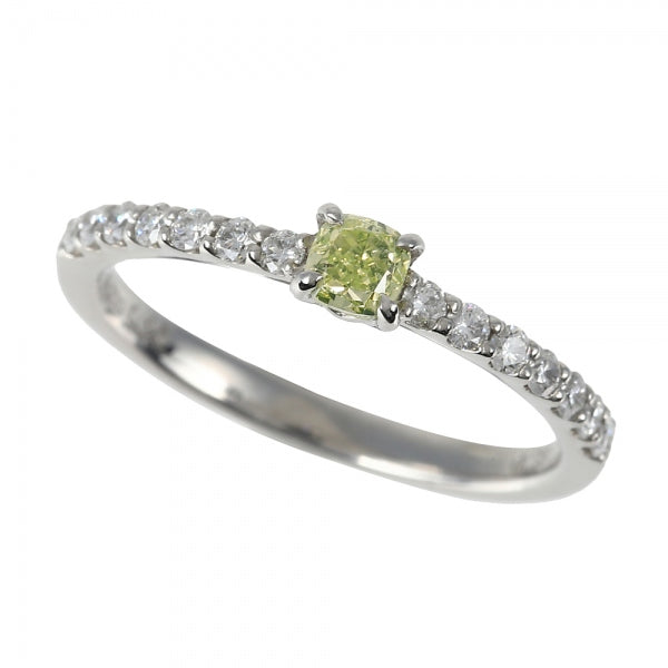 【限定1点】イエローダイヤモンド/ダイヤモンド プラチナリング(0.25カラット/4月誕生石/グレーディングレポート付き)《JRGD1642》