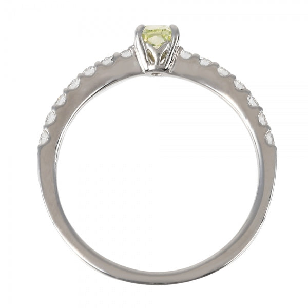 【限定1点】イエローダイヤモンド/ダイヤモンド プラチナリング(0.25カラット/4月誕生石/グレーディングレポート付き)《JRGD1642》