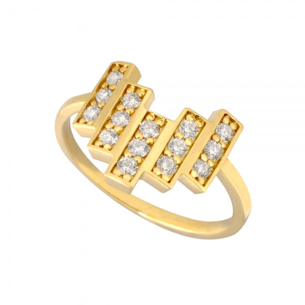 ダイヤモンド K18リング(計0.3カラット/タイル/4月誕生石)