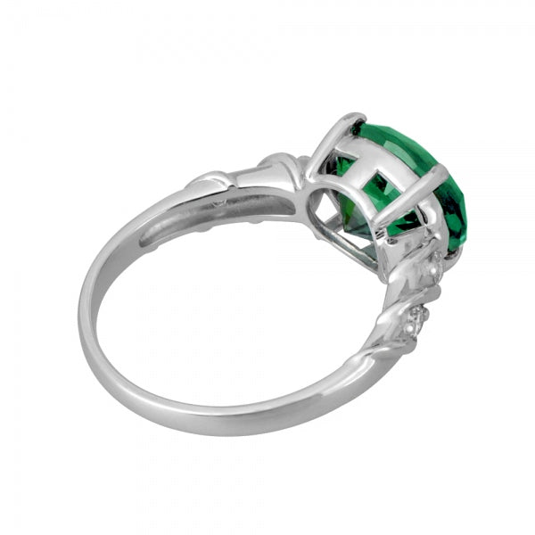 エメラルド/ダイヤモンド K18リング(クレサンベール/オーバル/5月誕生石)《WRGE3547》