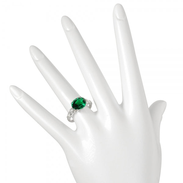 エメラルド/ダイヤモンド K18リング(クレサンベール/オーバル/5月誕生石)《WRGE3547》