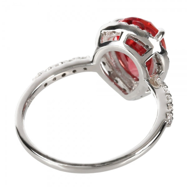 パパラチアサファイア/ダイヤモンド プラチナリング(クレサンベール/ペアシェイプ/取り巻き/9月誕生石)《WRGP4102》