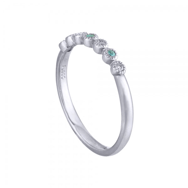 トルマリン/ダイヤモンド プラチナリング(ネオンブルー/ミル打ち/10月誕生石)《WRGN3327》