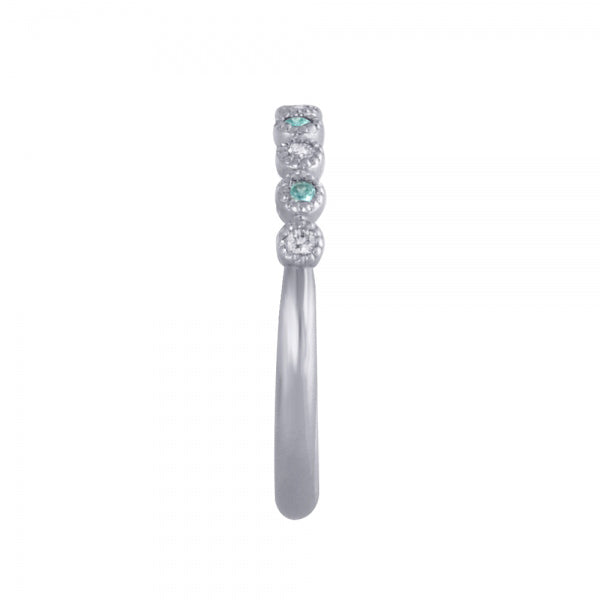 トルマリン/ダイヤモンド プラチナリング(ネオンブルー/ミル打ち/10月誕生石)《WRGN3327》