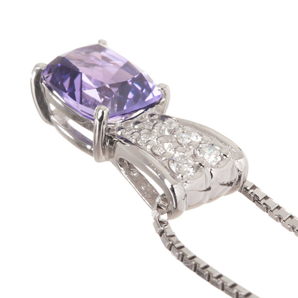 バイオレットサファイア/ダイヤモンド プラチナネックレス(クレサンベール/9月誕生石)《WPDS3147》