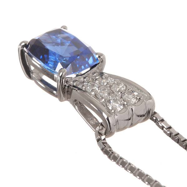 ブルーサファイア/ダイヤモンド プラチナネックレス(クレサンベール/9月誕生石)《BPDS7494》