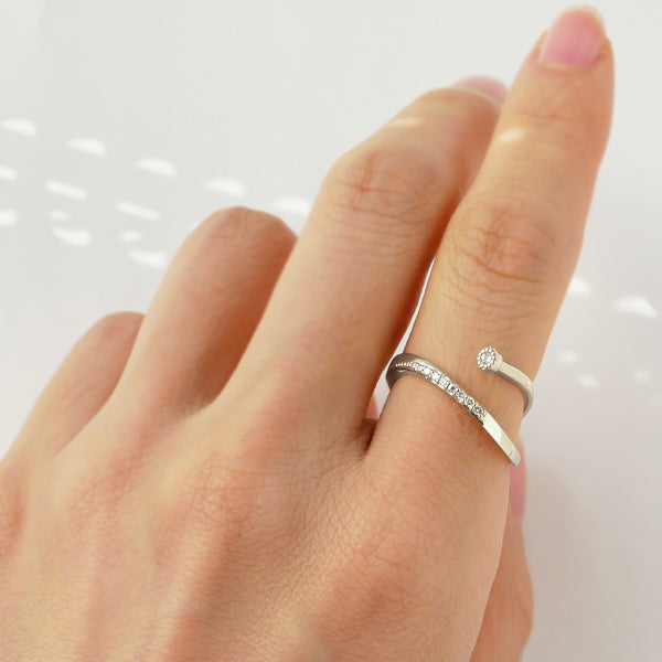 ダイヤモンド プラチナリング(計0.07カラット/インデックス/ミル打ち/4月誕生石)《WRGD3563》