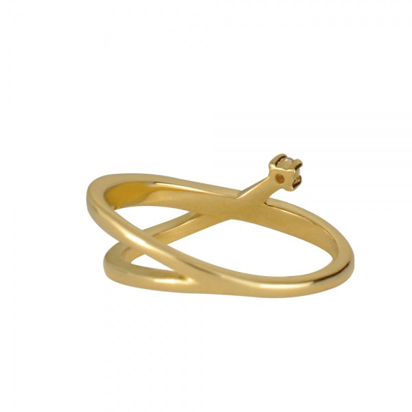 ダイヤモンド K18リング(計0.12カラット/インデックス/レール風/4月誕生石)《WRGD3553》