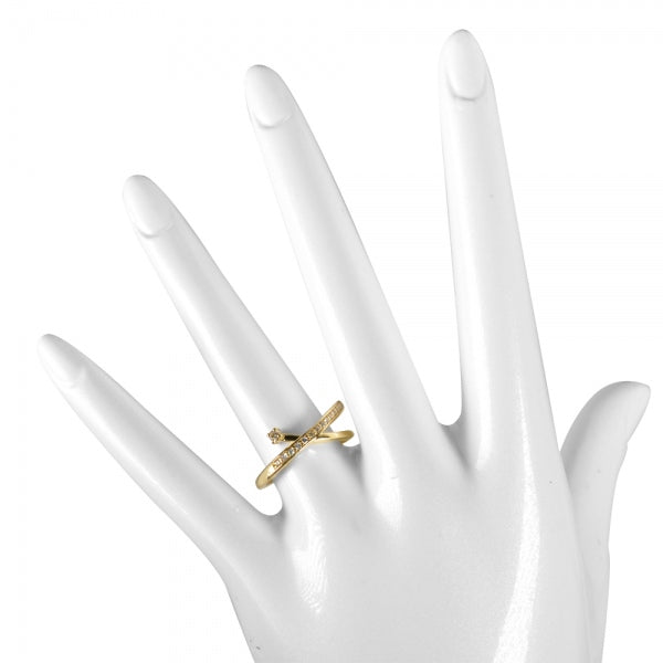 ダイヤモンド K18リング(計0.12カラット/インデックス/レール風/4月誕生石)《WRGD3553》