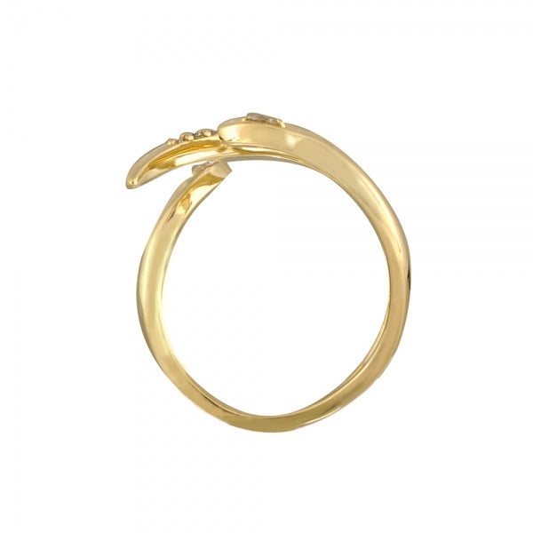 ダイヤモンド K18リング(計0.07カラット/インデックス/リーフモチーフ/4月誕生石)《WRGD3551》