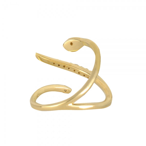 ダイヤモンド K18リング(計0.07カラット/インデックス/リーフモチーフ/4月誕生石)《WRGD3551》