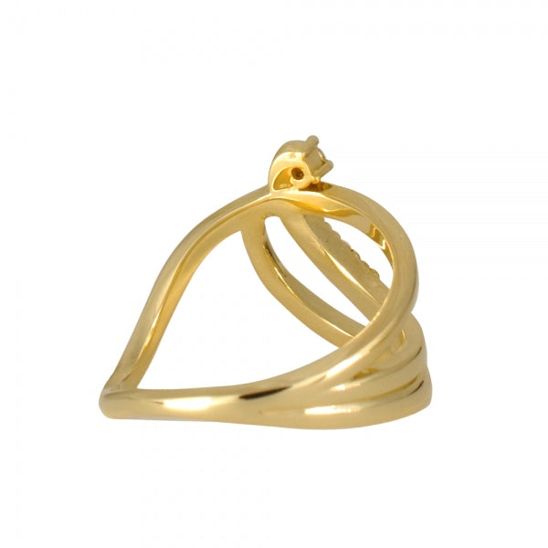 ダイヤモンド K18リング(計0.07カラット/インデックス/ティアラ/4月誕生石)《WRGD3550》