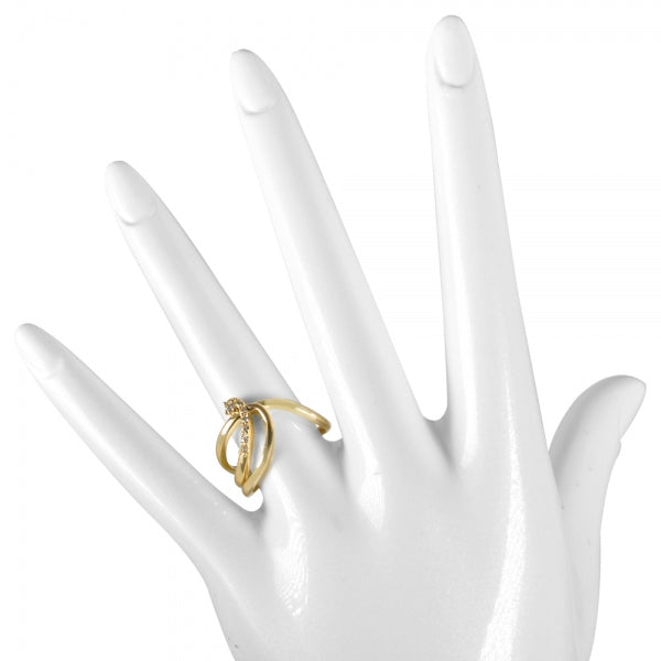 ダイヤモンド K18リング(計0.07カラット/インデックス/ティアラ/4月誕生石)《WRGD3550》