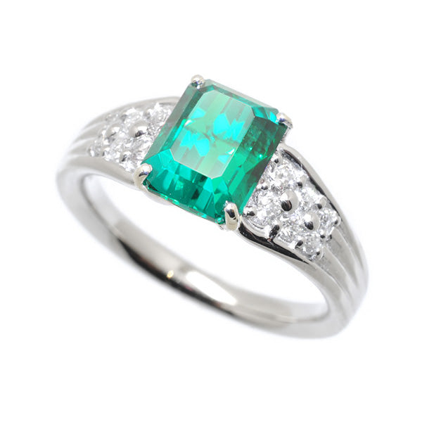 エメラルド/ダイヤモンド プラチナリング(クレサンベール/5月誕生石)《BRGE7493》