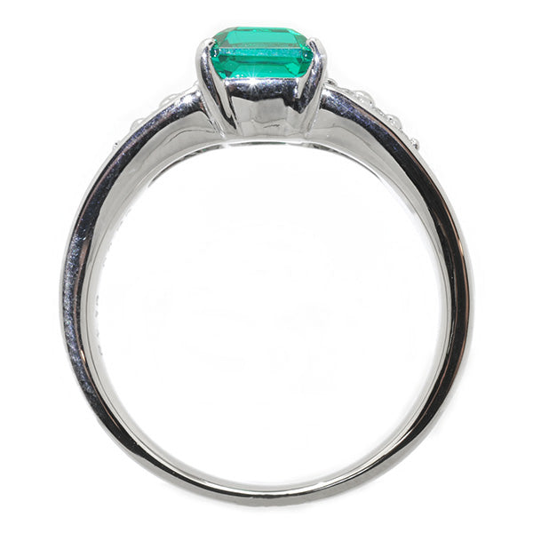 エメラルド/ダイヤモンド プラチナリング(クレサンベール/5月誕生石)《BRGE7493》