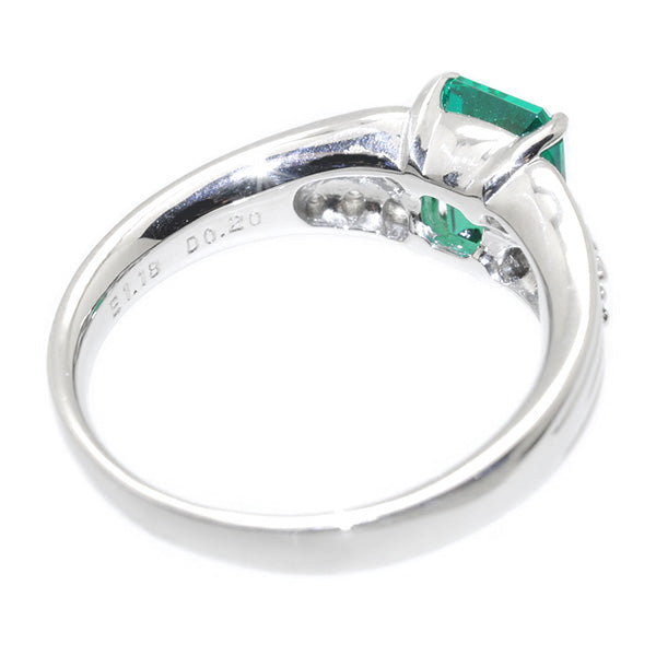 エメラルド/ダイヤモンド プラチナリング(クレサンベール/5月誕生石)《BRGE7493》