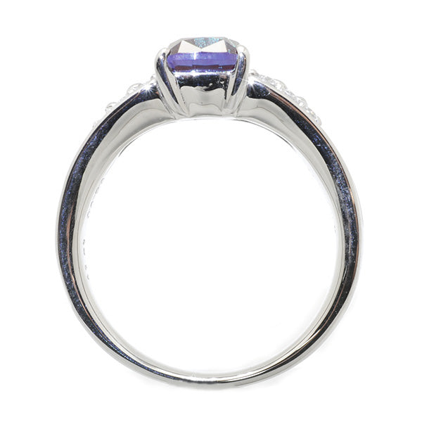 アレキサンドライト/ダイヤモンド PTリング(クレサンベール/6月誕生石)《BRGA7493》