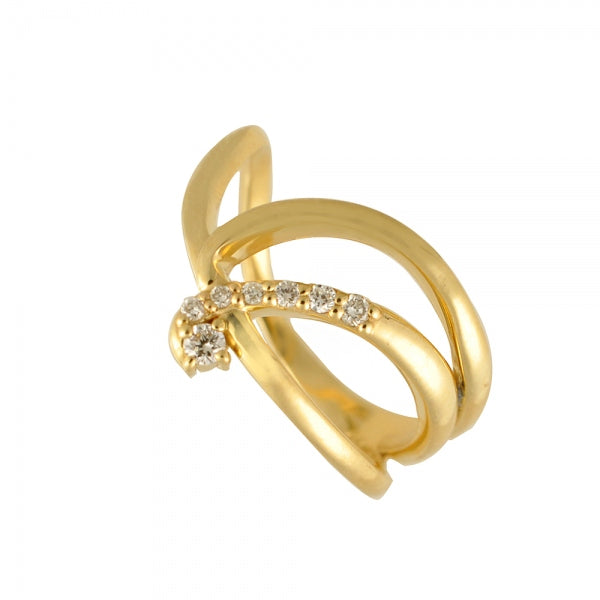 ダイヤモンド K18リング(計0.07カラット/インデックス/ティアラ/4月誕生石)《WRGD3550》