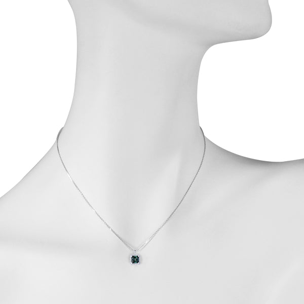 アレキサンドライト/ダイヤモンド K18ネックレス(クレサンベール/プリンセス/6月誕生石)《WPDA3195》